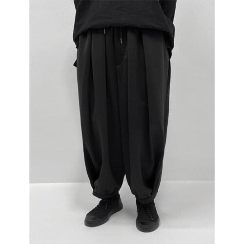 This years popular Japanese Yamamoto wind dark design sense mens black samurai pants men autumn