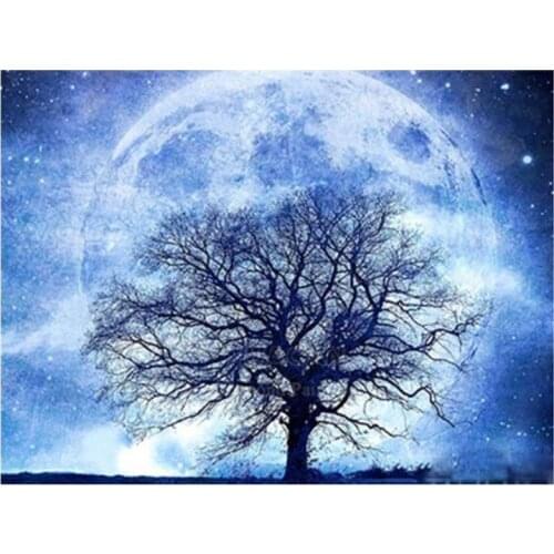 New Arrivals 5D DIY Full Round Diamond Painting Moon Cross Stitch 3D Embroidery Scenery Rhinestone Mosaic Home Decor Art Y408