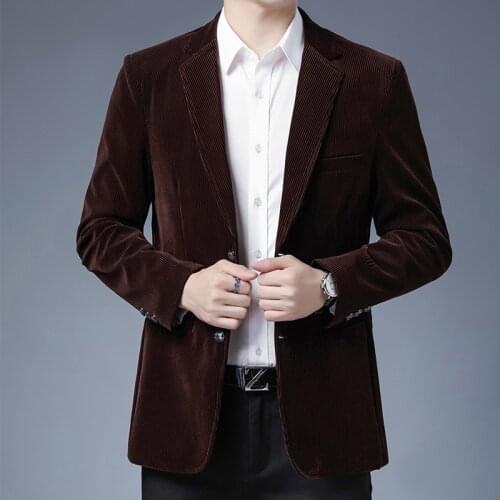 Spring new suit corduroy business suit male fashion casual handsome personality versatile suit jacket jacket
