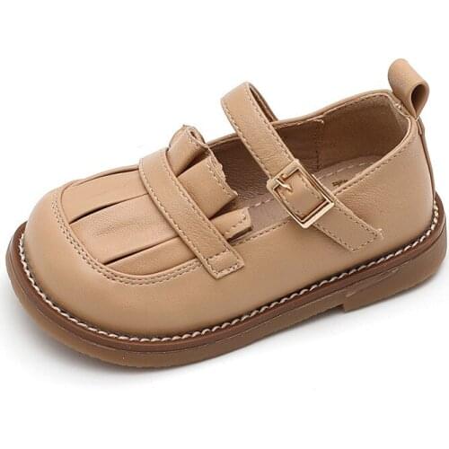 2021 Autumn Girls Soft Bottom Shoe Toddler Princess Shoes New Children Shoes Anti-collision Flats Shoes Low-heeled School Shoes