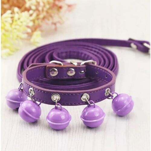 Dog Supplies Dog Cat Collar with Bell Adjustable Buckle Big Bell Cat Accessories Collar Traction Rope Basic Collars Pet Necklace