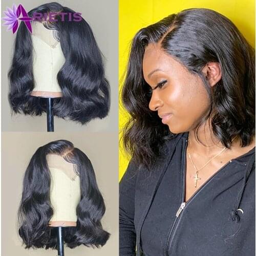 Arietis Body Wave Lace Front Wig Human Hair Wigs For Black Women Brazilian Remy Short Bob Lace Wig Pre-plucked With Baby Hair