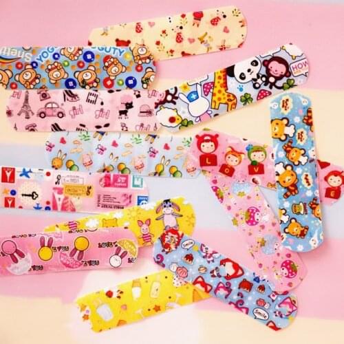 100pcs/lot Cute Cartoon Band Aid Hemostasis Adhesive Bandages First Aid Emergency Kit Wound Plaster For Kids