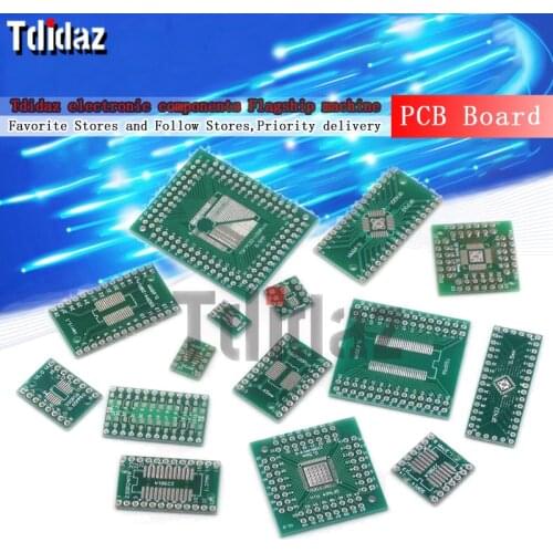 5PCS IC test board PCB Board SMD Turn To DIP Adapter Converter Plate SOP MSOP SSOP TSSOP SOT23 8 10 16 20 28 TQFP QFN56/64
