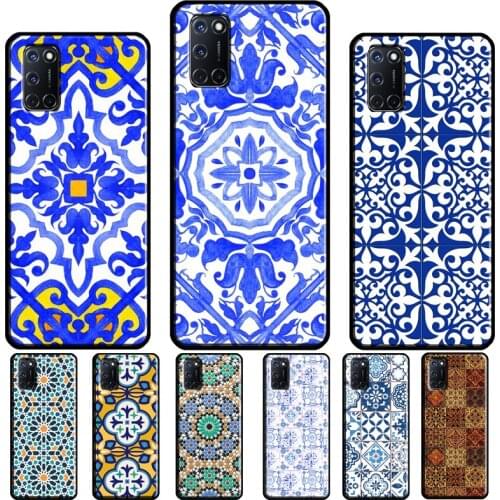 Moroccan Tile For OPPO A1K A5S A15 A91 A31 A53 A9 A5 2020 F5 F7 Reno 4 Pro 2 Z A92 A52 A72 Phone Case
