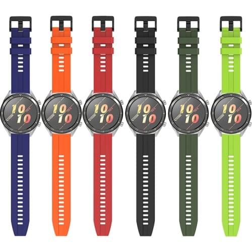 22mm Silicone Sport Strap Stainless Steel Buckle Men Replacement Bracelet Band for Honor Magic Huawei Watch GT 2 46mm 2e pro