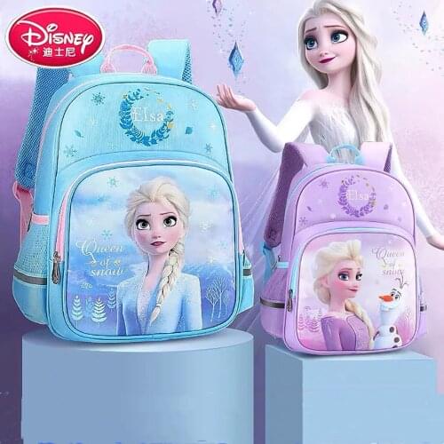 2021 New Disney School Bags Frozen Princess Aisha Anna Girls Primary School 1-3 Cartoon Child Girls Backpack