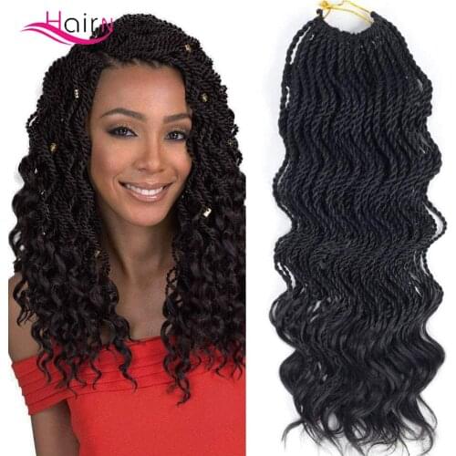 Senegalese Twist Crochet Hair Braids Wavy Ends Free Synthetic Hair Extensions Kanekalon Braiding Hair Havana Mombo Dreadlocks