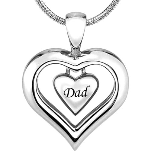 Heart Real stainless steel Finish Cremation Jewelry Urn Ashes Pendant Keepsake Memorial Necklace 20' Snake Chain