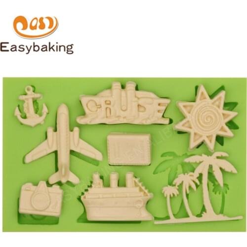 Travel Theme Silicone Fondant DIY Mould Cake Decorating Chocolate Baking Mold Tool