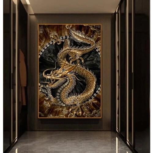 Modern Art Painting Chinese Dragon Canvas Painting Print Posters and Prints Frameless Painting Home Living Room Decoration