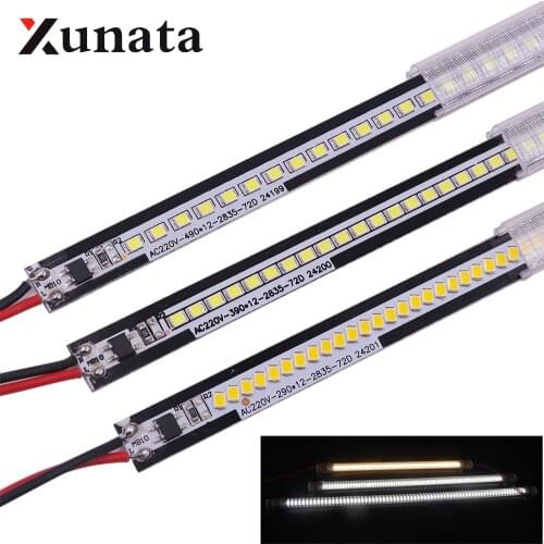 LED Bar Light AC220V High Brightness 50cm 40cm 30cm 72LEDs 2835 LED Rigid Strip Energy Saving LED Fluorescent Tubes 5pcs/lot