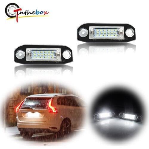 2X LED License Plate Lights 12V White SMD car LED Number Plate Lamp Styling For Volvo S80 XC90 S40 V60 XC60 S60 V70 C70