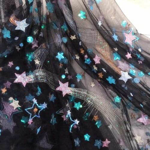 0.5cm*130cm Star Pentagonal Star Yarn Sequins Mesh Cloth Childrens Dress Womens Clothing Fabric Fabric