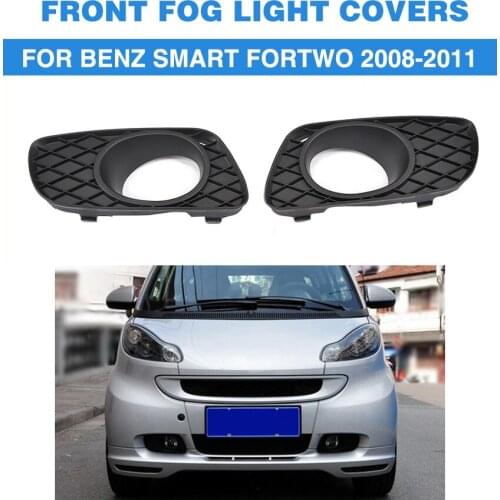 1Pair Front Bumper Fog lamp cover Foglight Masks Frame For Mercedes-Benz Smart Fortwo 2008-2011