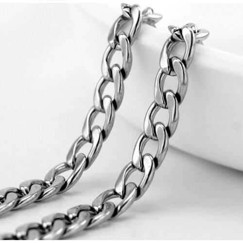 100% Stainless Steel 6mm Width Thick Chain 1.6mm Wire DIY Necklaces For Jewelry Making High Polish Wholesale 10pcs