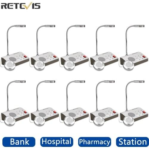 10pcs Intercom Bank Retevis RT-9908 Window Intercom System Dual Way Interphone Window Speaker Two-way Intercom for Pharmacy Bank