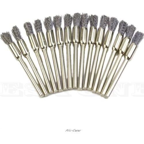 15PCS Mini Stainless Steel Wire Brushes Cup Wheel Dremel Accessories Rotary Tool