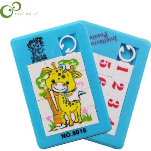 2Pcs Infant Children Plastic Sliding 9 Grid Three-dimensional Mobile Jigsaw Puzzle Educational Toys Classic Puzzle Kids Toys GYH