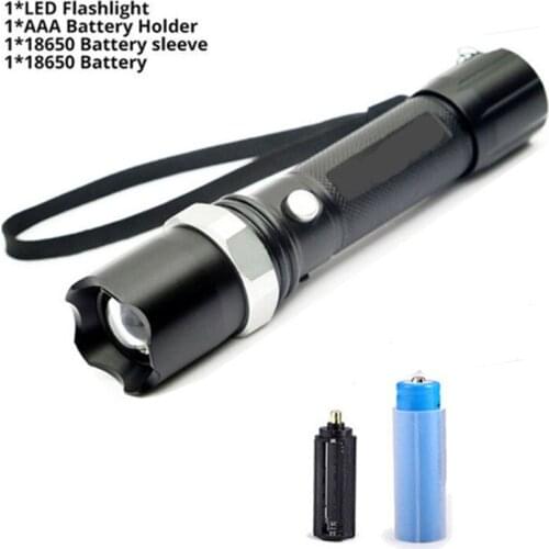 5200LM Flashlight Highlight Handy Powerful LED 5 Modes Mini Flashlight Waterproof Zoomable Focus Torch USB Charging Lighting
