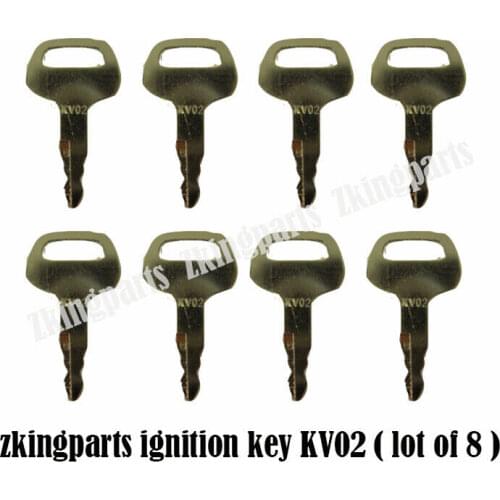 8pcs Heavy Equipment Key with Logo KV02 Fit For Kato Excavator