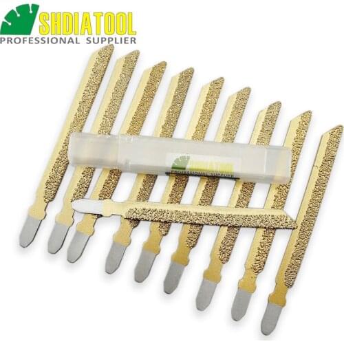 SHDIATOOL 10pcs 4" High Professional Quality Vacuum Brazed Diamond Jig Saw Blade For Stone Very Fast Cutting Speed And Long Life