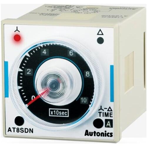 AT8SDN Timer, Analog, Star Delta, Multi-Range, SPST & SPST, 100-240VAC/24-240 VDC, 8-Pin (socket req'd)