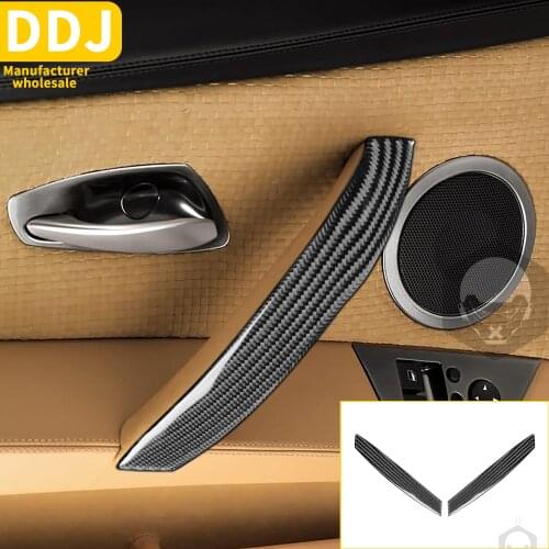 Car Carbon Fiber Inner Door Handle Pull Trim Cover Sticker Tuning Accessories For Bmw Z Series Z4 E85 E86 2003-2008 Roadster