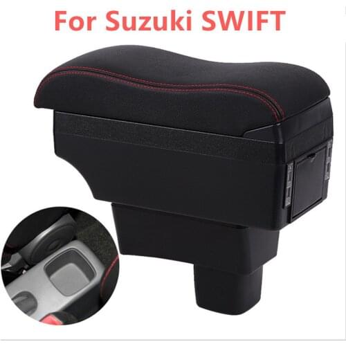 Car Armrest Box For Suzuki Swift 2005-2020 Central Storage Modification USB LED Arm Rest Accessories