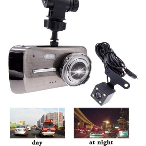 1 Set Car Full 1080P 1296P Wide Angle Driving Video DVR 4 Inch Screen Recorder Rearview Camera Universal Car Dual Lens Dash Cam