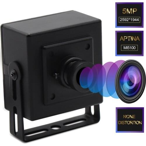 ELP 5MP Aptina MI5100 color CMOS 100 degree no distortion lens high speed usb camera high resolution