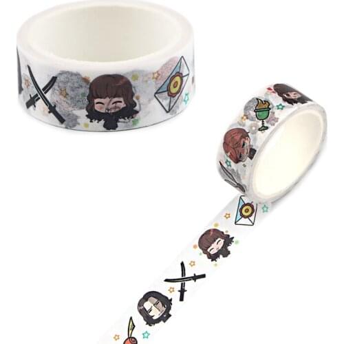 ER1292 15mmX5m Film Wizard Student White Washi Tapes DIY Painting Paper Tape Decorative Adhesive Tapes Scrapbooking Stickers
