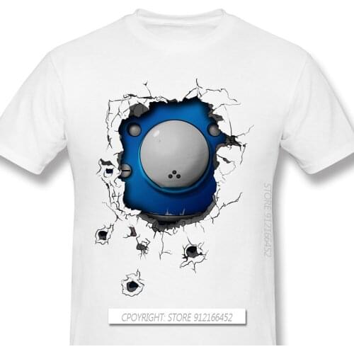 Customization Clothes Ghost In The Shell Technology Ai Anime T-Shirts Bullet-Riddled Wall Tachikoma For Men