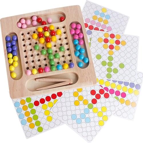 Wooden Beads Game Montessori Educational Early Learn Children Clip Ball Puzzle Preschool Toddler Toys Kids For Children Gifts