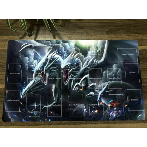 NEW Yu-Gi-Oh! Blue-eyes Ultimate Dragon Card Game Play Mat Mouse Pad Yugioh Playmat TCG CCG OCG Mat With Zones + Free Bag Gift