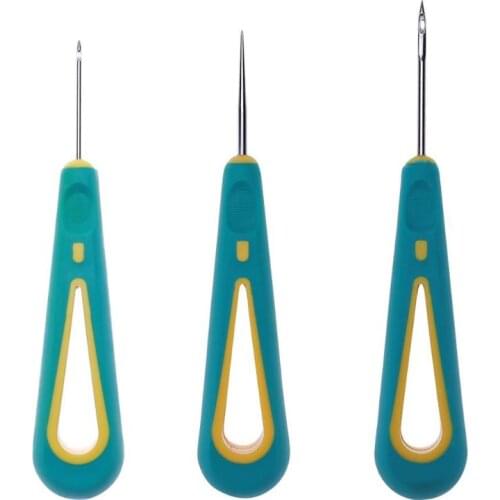 Shoes Repair Tools Awl Hook Needle Steel Stitcher Hole Punching Sewing Awl Needles For Leather Detachable Hand Stitcher Taper