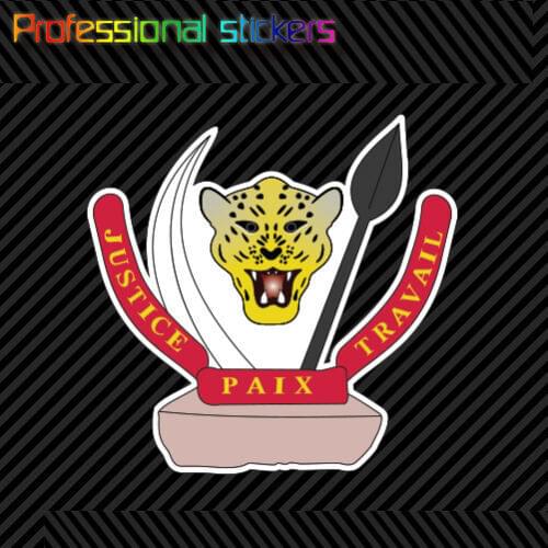 Congolese Coat of Arms Sticker Decal Vinyl Republic of The Congo Flag COD CD Stickers for Cars, Bicycles, Laptops, Motos