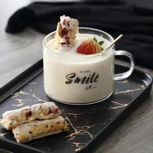 Creative straw water cup plastic mug small fresh and cute water cup breakfast bowl girl milk cup