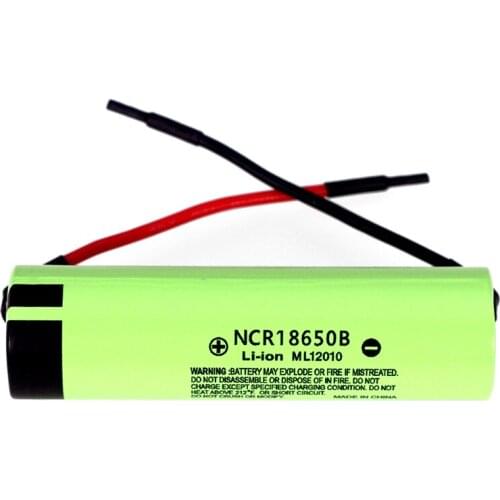 LiitoKala new original NCR18650B 3.7V 3400mAh 18650 Li-Ion Rechargeable Battery Welding Silica gel cable DIY