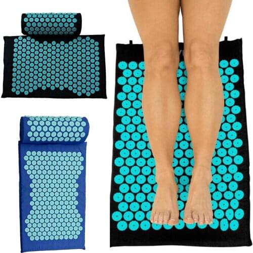 Massage Acupressure Mat Cushion Pillow Set Trigger Points Massage Relaxation