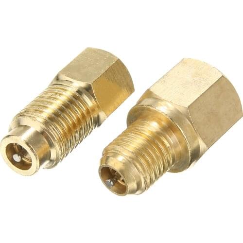 2pcs R134 to R12 R12 to R134a Brass Heavy Duty Tank Vacuum Pump Adapter Set Tool For Hoses Tanks Or Vacuum Pumps
