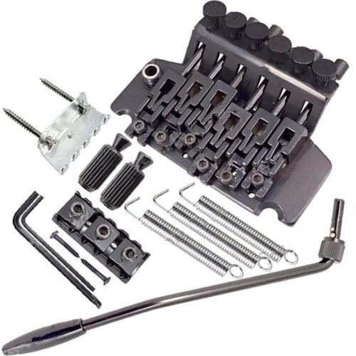 A set Tremolo Bridge Double Locking Assembly Systyem For Electric Guitar String through Saddle No need Insert Block guitar parts