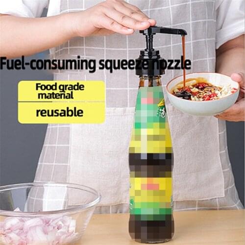 Jam Bottle Pump Olive Oil Oyster Sauce Dispenser Soy Sauce Vinegar Bottle Head Pressure Nozzle Household Kitchen Gadgets