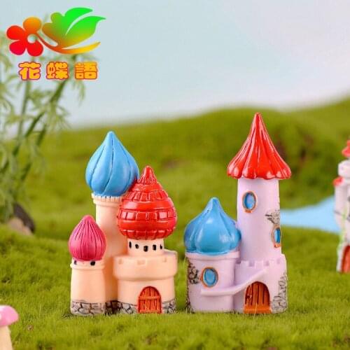 New Castle Miniature House Fairy Garden Micro Landscape Home Doll House Desktop Toy Decoration Resin Craft Decor Supplies