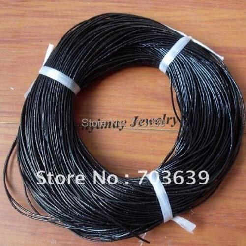 Wholesale 100m 1.5mm Black Leather Necklace Cords For DIY Free Shipping
