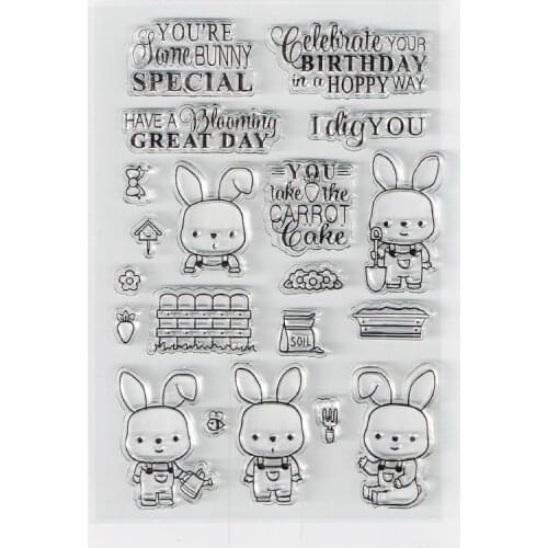 Cute Rabbit Stamps Kids Craft Stamps Clear Silicone Transparent Stamps