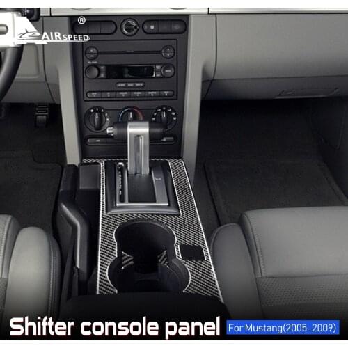 AIRSPEED Carbon Fiber for Ford Mustang GT 2005 2006 2007 2008 2009 Accessories Interior Trim Car Gear Shift Panel Cover Sticker