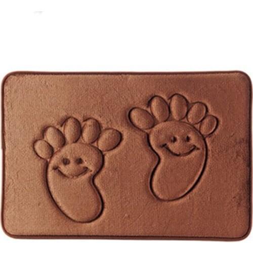 Thickening Memory Cotton Floor Mats Doormat Bedroom Carpet Kitchen Bathroom Flannel Water Absorbent Slip Doormat Memory Foam Rug