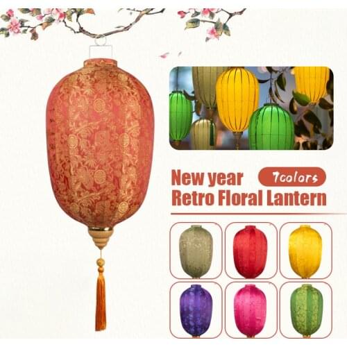 14/16inch Waterproof Chinese Silk Lantern Retro Japanese Vietnam Lantern Party Festival New Year Hanging Decor Palace Lantern