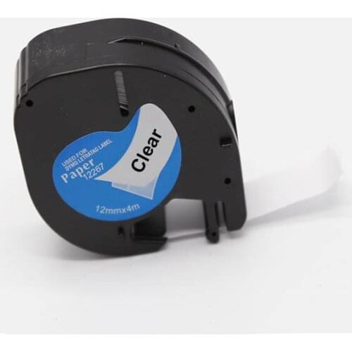 YOKO 20PCS compatible label tape 12mm black on clear for plastic LT 12267 LT12267 used for dymo machine